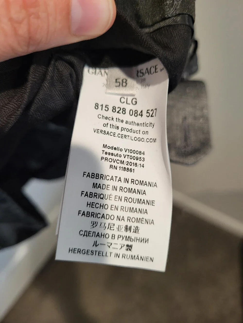 Versace Men's Graphite Gray Two-Button Suit Size 58
